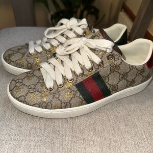 Gucci Beige/Brown Monogram Sneakers